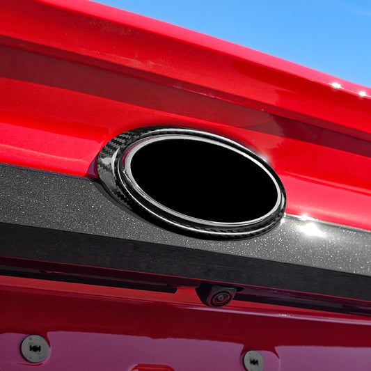 AIRSPEED Hard Carbon Fiber Rear Trunk Logo Frame Sticker for 2022-2024 Subaru WRX (Black) - product view