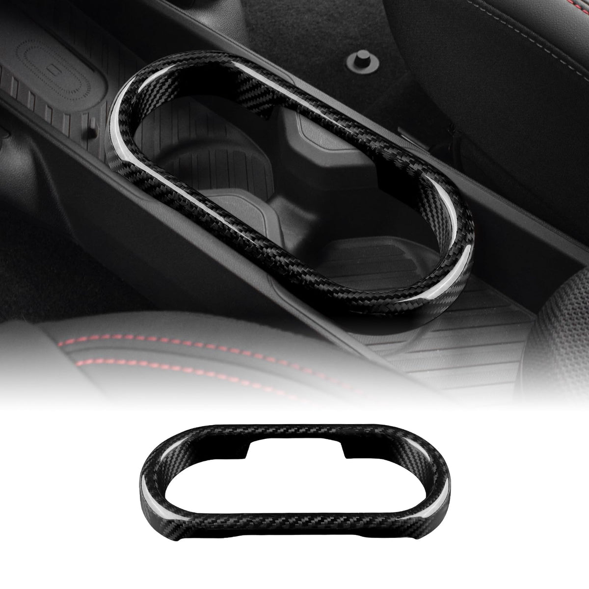 AIRSPEED Carbon Fiber Center Console Cup Holder Frame Cover for MINI J05 Aceman & J01 EV (2024-2025, RHD) - detail view 7