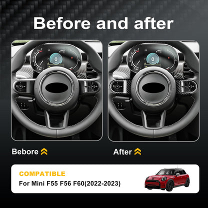AIRSPEED Carbon Fiber Steering Wheel Button Trim for MINI F55, F56 & F60 (2022-2023, RHD) - detail view 3