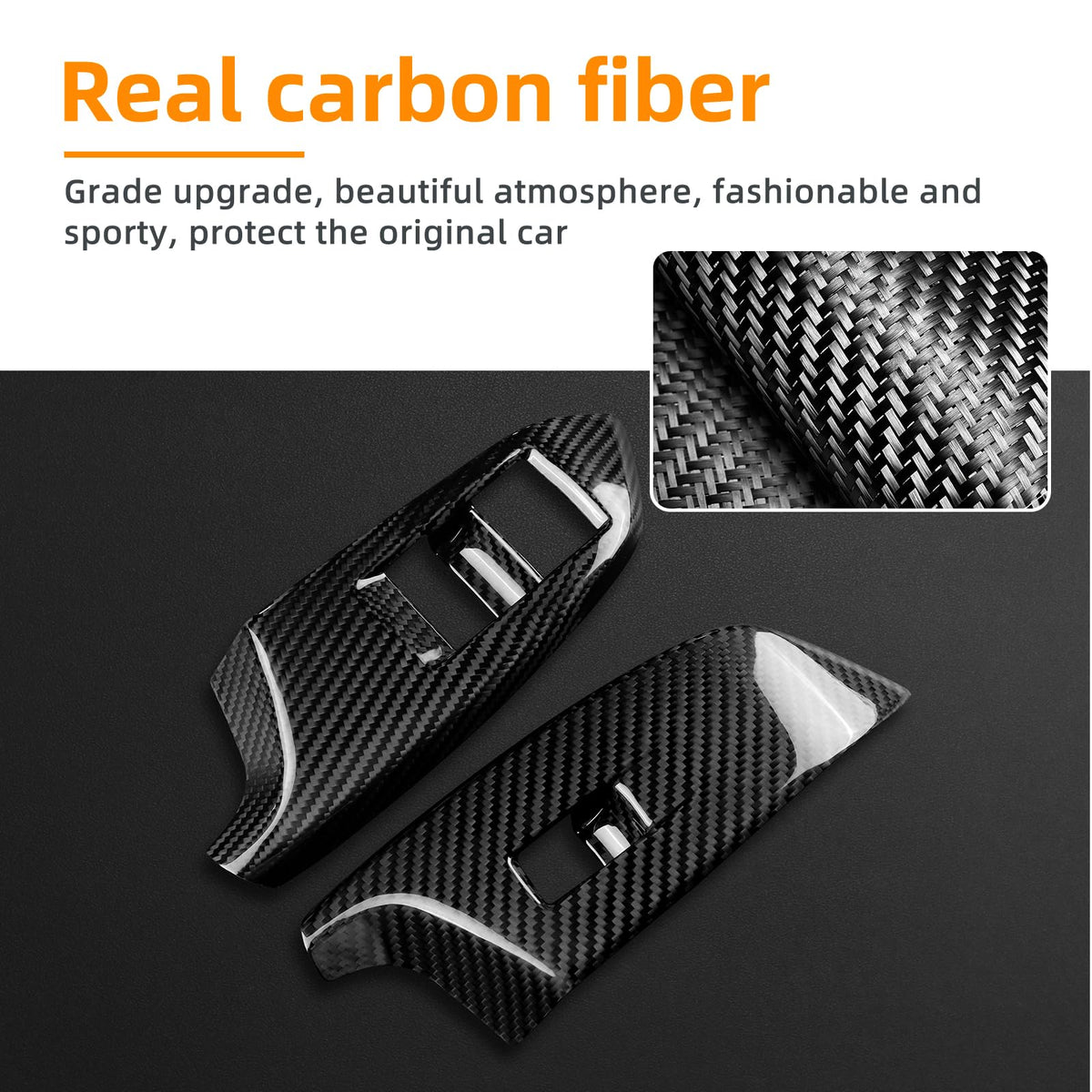 AIRSPEED Hard Carbon Fiber Window Switch Control Panel Cover for 2025-2026 Toyota GR Yaris (2-Piece) - detail view 5