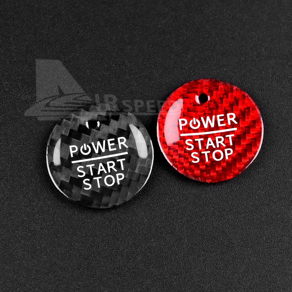 AIRSPEED for Ford Mustang Carbon Fiber Car Engine Start Stop Button Sticker Interior Trim Compatible with Ford Mustang 2015-2023