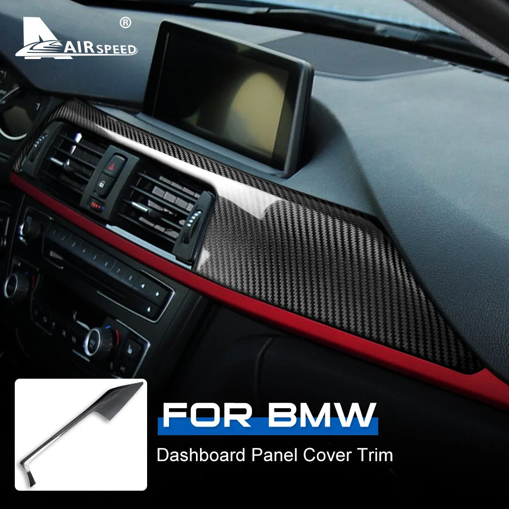 LHD for BMW F30 F31 F32 F33 F34 F36 F80 Accessories Real Carbon Fiber Car Dashboard Panel Decorative Cover Sticker Interior Trim