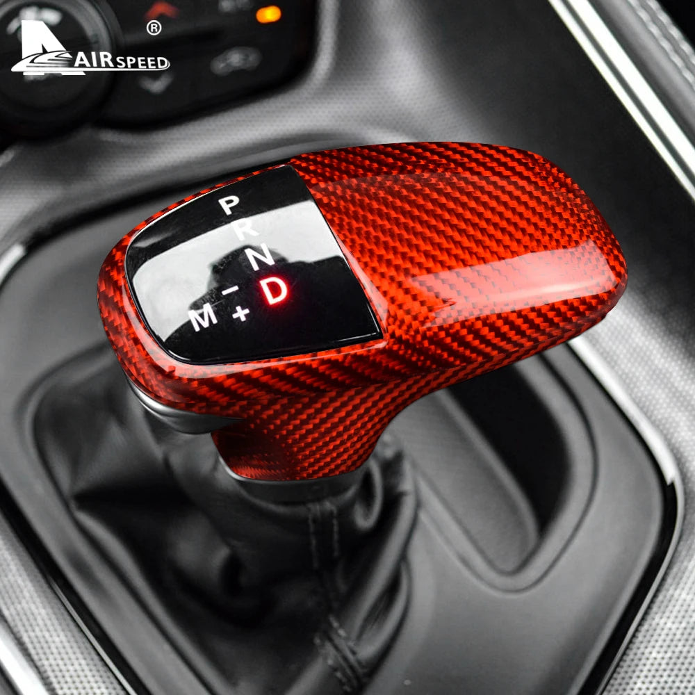 Real Hard Carbon Fiber for Dodge Challenger Charger 2015 2016 2017 2018 2019 2020 2021 2022 2023 Interior Trim Gear Shift Knob