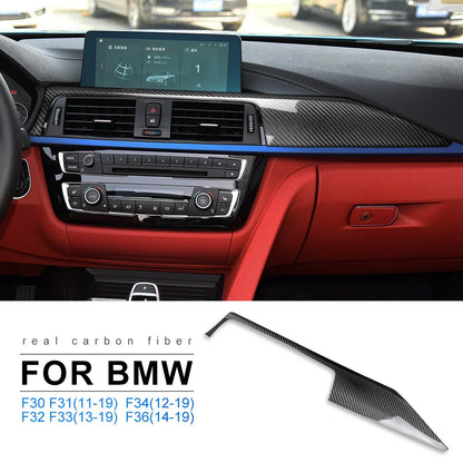 LHD for BMW F30 F31 F32 F33 F34 F36 F80 Accessories Real Carbon Fiber Car Dashboard Panel Decorative Cover Sticker Interior Trim