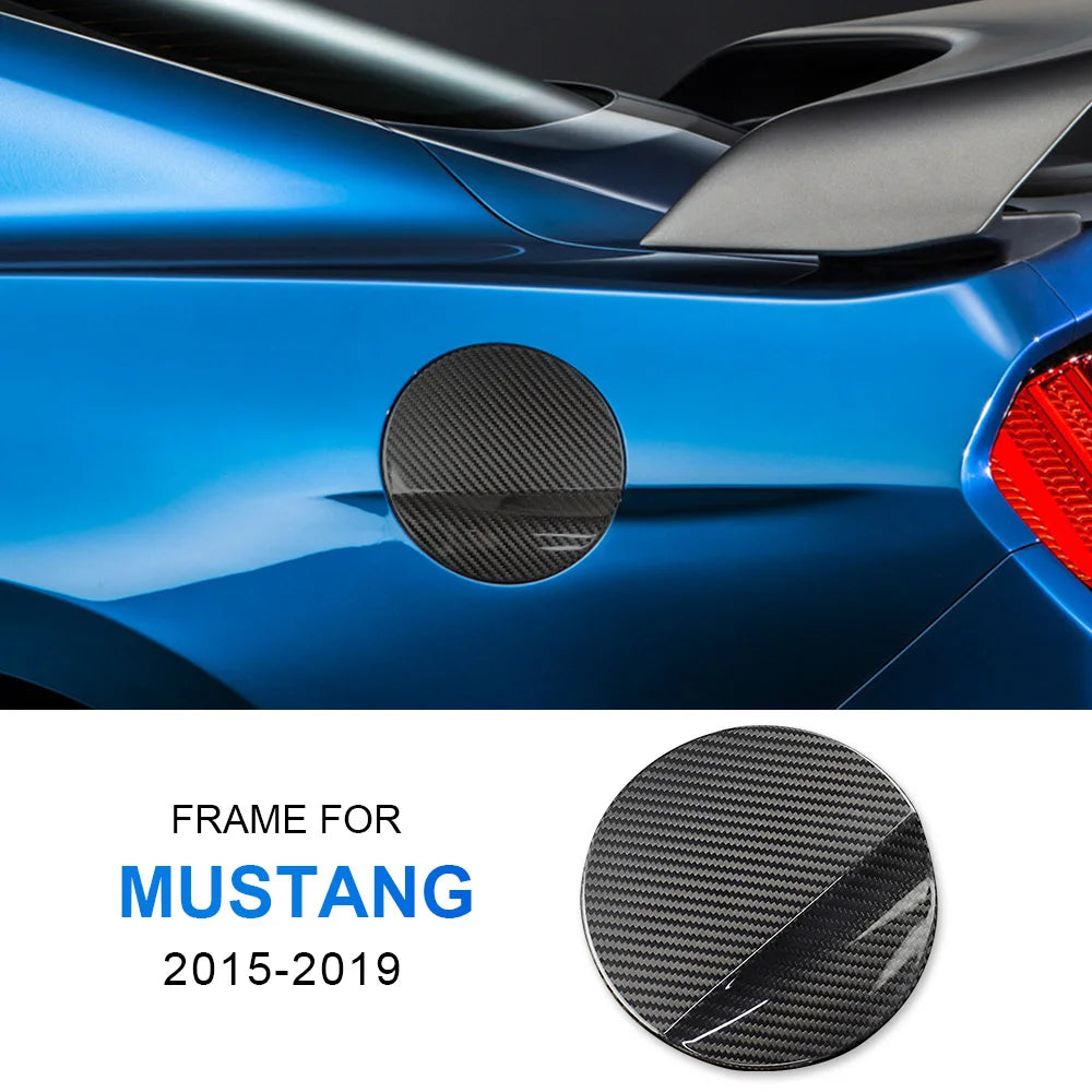 Real Hard Carbon Fiber for Ford Mustang 2015 2016 2017 2018 2019 2020 2021 2022 Accessories Sticker Car Tank Cap Fuel Tank Cover - detail view 7
