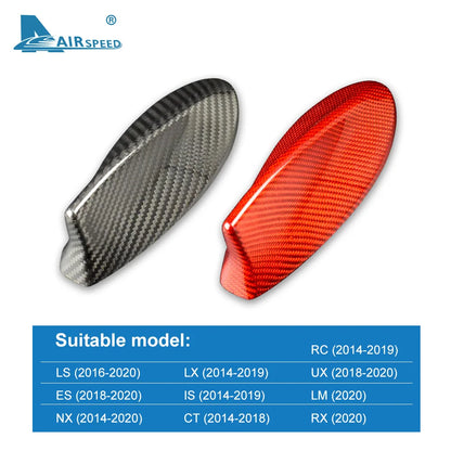 AIRSPEED for Lexus LS ES LX NX IS CT RC UX LM RX Accessories Carbon Fiber Car Roof Shark Fin Antenna Cover Aerials Decoration