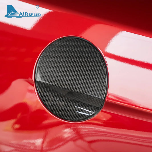 Real Hard Carbon Fiber for Ford Mustang 2015 2016 2017 2018 2019 2020 2021 2022 Accessories Sticker Car Tank Cap Fuel Tank Cover - detail view