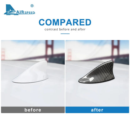 AIRSPEED for Lexus LS ES LX NX IS CT RC UX LM RX Accessories Carbon Fiber Car Roof Shark Fin Antenna Cover Aerials Decoration