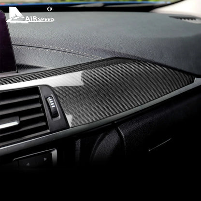 LHD for BMW F30 F31 F32 F33 F34 F36 F80 Accessories Real Carbon Fiber Car Dashboard Panel Decorative Cover Sticker Interior Trim
