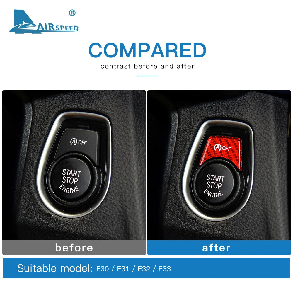 Carbon Fiber for BMW 3 4 Series F30 F31 F32 F33 F83 F82 M2 M3 Accessories Interior Trim Car Engine Start Stop OFF Button Sticker - detail view 6
