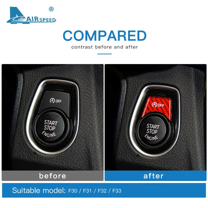Carbon Fiber for BMW 3 4 Series F30 F31 F32 F33 F83 F82 M2 M3 Accessories Interior Trim Car Engine Start Stop OFF Button Sticker - detail view 6