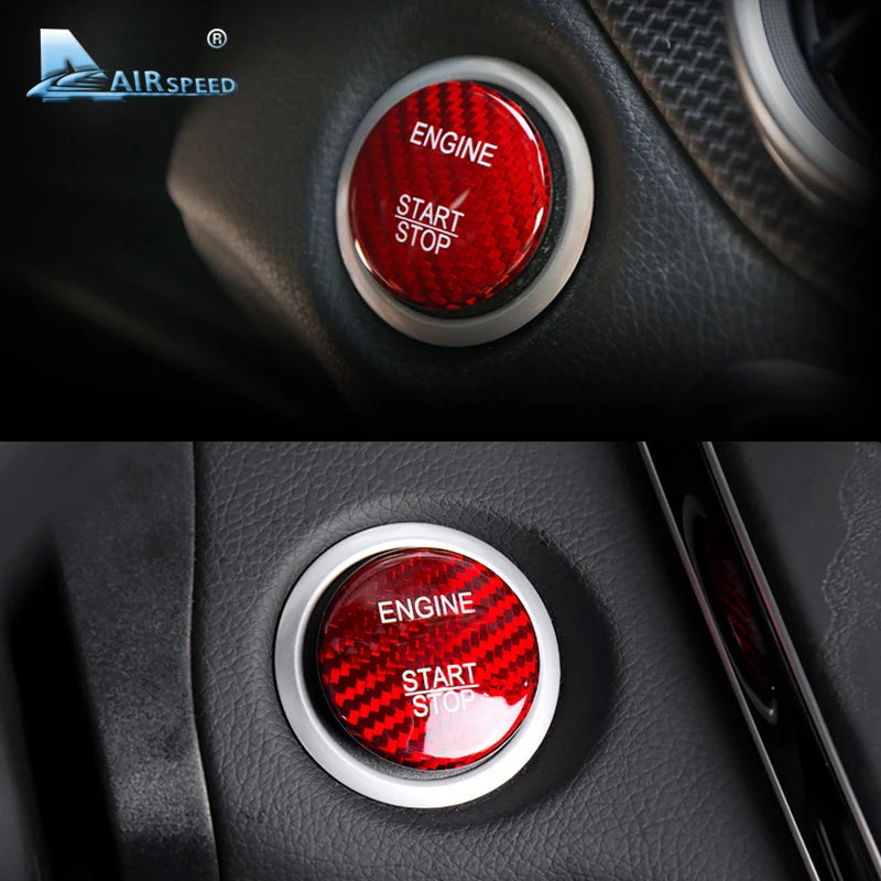 Real Hard Carbon Fiber Car Engine Start Button Trim Cover For Mercedes Benz C Class W205 W176 W246 C117 GLC X253 AMG ML GLE - detail view 4