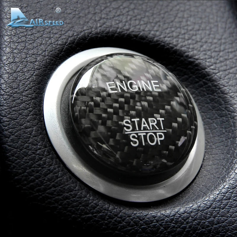 Real Hard Carbon Fiber Car Engine Start Button Trim Cover For Mercedes Benz C Class W205 W176 W246 C117 GLC X253 AMG ML GLE - product view