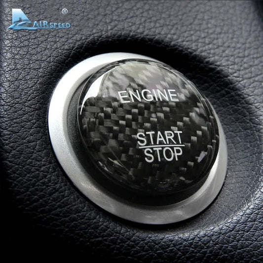 Real Hard Carbon Fiber Car Engine Start Button Trim Cover For Mercedes Benz C Class W205 W176 W246 C117 GLC X253 AMG ML GLE - product view