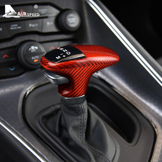 Real Hard Carbon Fiber for Dodge Challenger Charger 2015 2016 2017 2018 2019 2020 2021 2022 2023 Interior Trim Gear Shift Knob