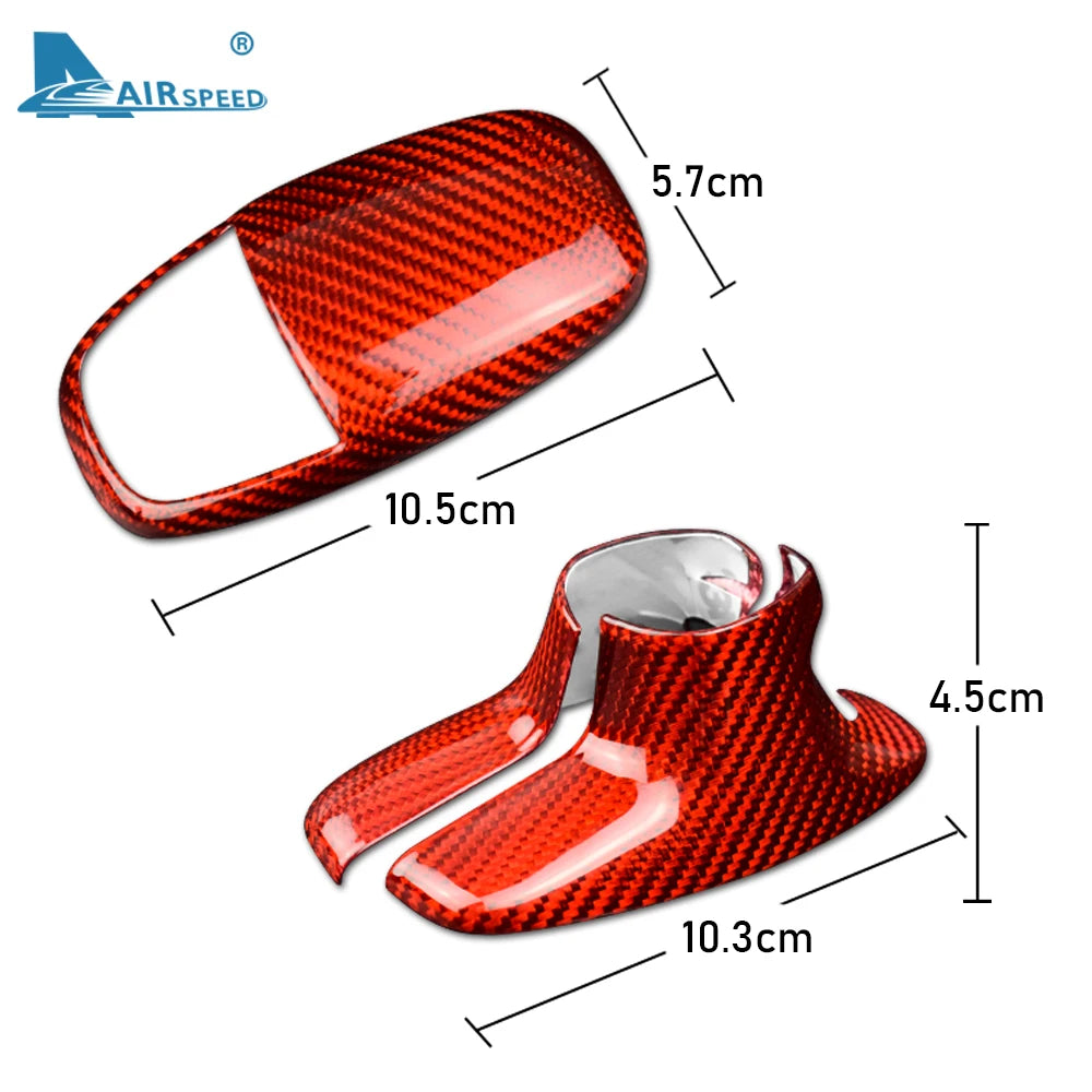 Real Hard Carbon Fiber for Dodge Challenger Charger 2015 2016 2017 2018 2019 2020 2021 2022 2023 Car Gear Shift Knob Cover