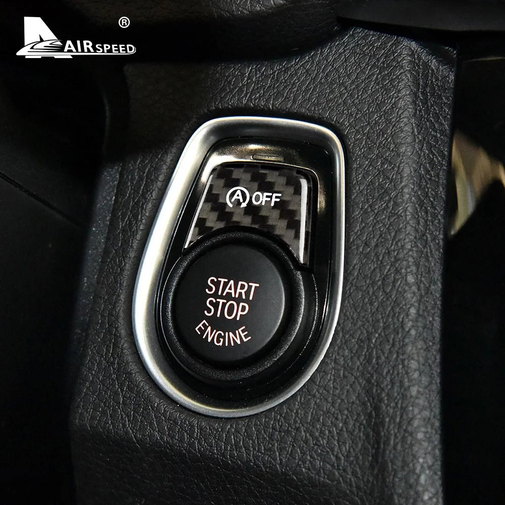 Carbon Fiber for BMW 3 4 Series F30 F31 F32 F33 F83 F82 M2 M3 Accessories Interior Trim Car Engine Start Stop OFF Button Sticker - detail view 4