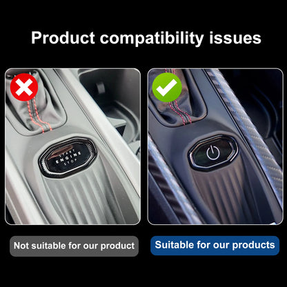 For Dodge Charger 2024 2025 2026 2027 Start Engine Stop Button Cover RHD LHD Real Hard Carbon Fiber Sticker Car Interior Trim