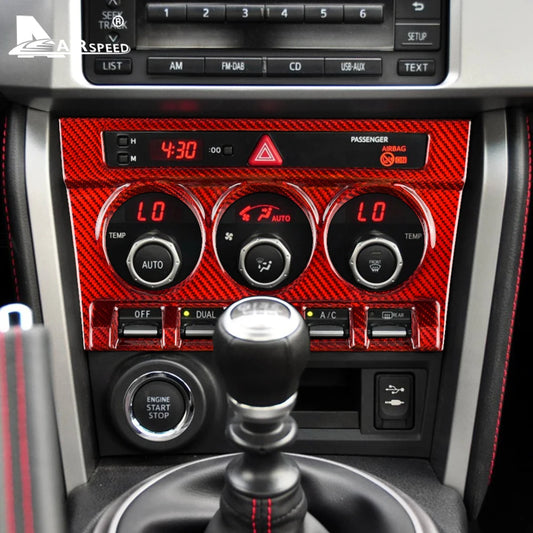 Real Hard Carbon Sticker For Subaru BRZ Toyota 86 2013 2014 2015 2016 2017 2018 2019 2020 Car AC Control Switch Panel Console - detail view