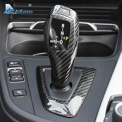 Real Carbon Fiber for BMW F30 F10 F15 F07 F20 F21 F22 F32 F34 F35 5GT Car Gear Shift Panel Frame Gear Knob Cover Head Trim