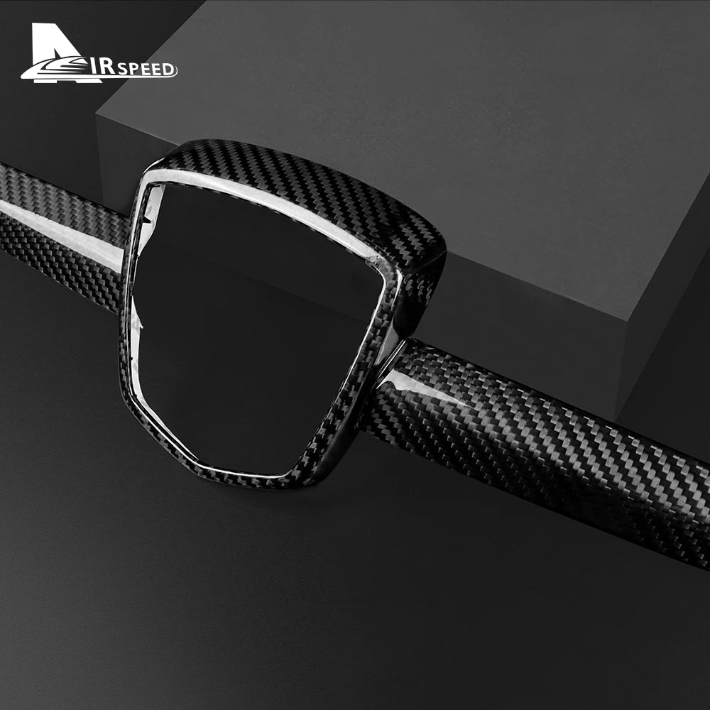Black Forged Carbon Fiber Front Emblem Frame Trim for 2012–2024 Abarth 595 & 695