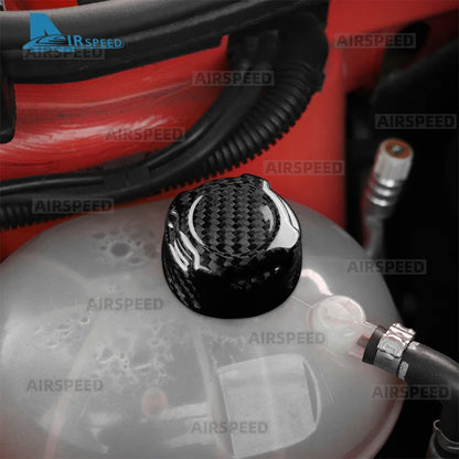 For Abarth 595 595C 695 695C /Fiat 500 500C 2016-2024 Real Dry Hard Carbon Fiber LHD RHD Car Coolant Cap Trim Cover Accessories - detail view 3