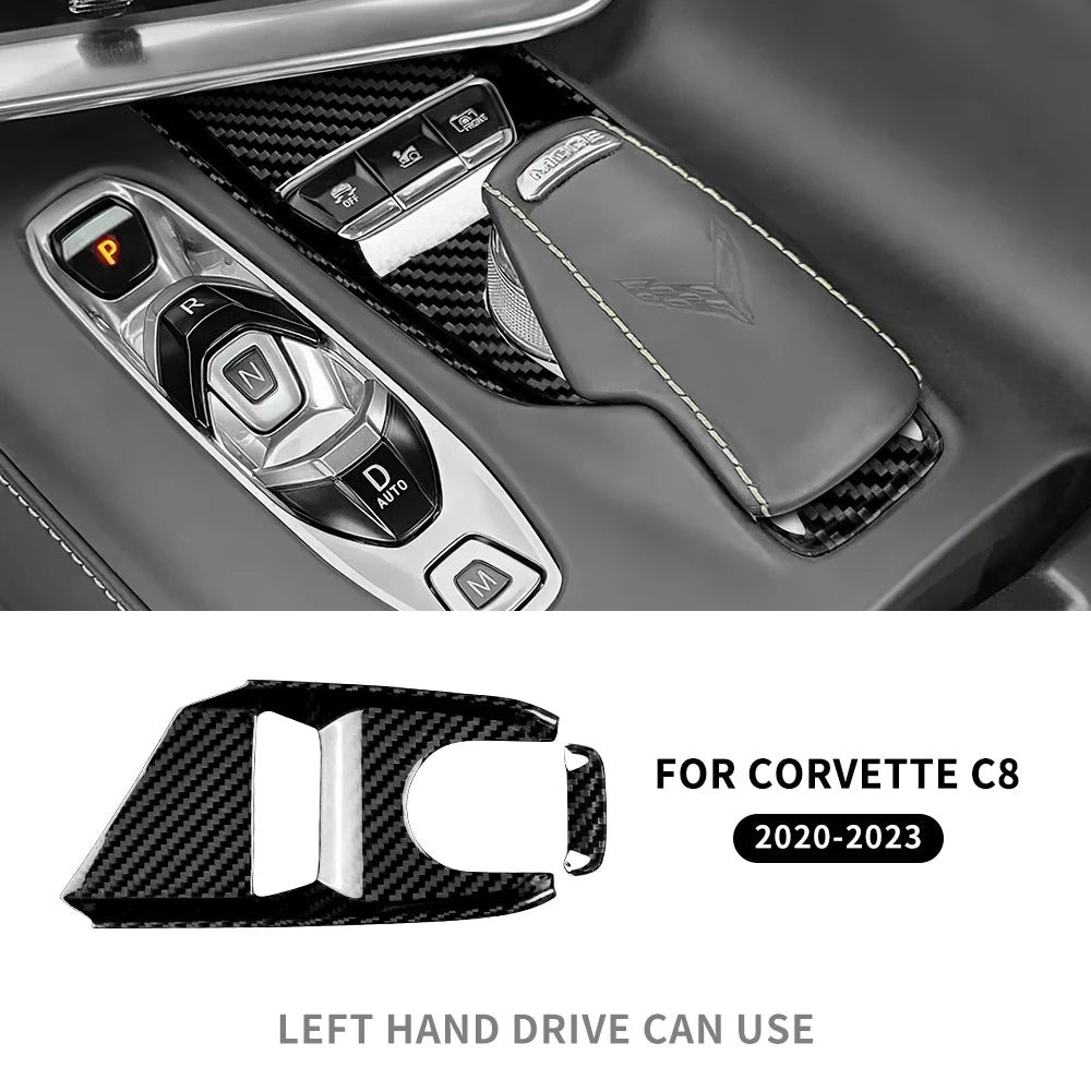 Real Hard Carbon Fiber Sticker For Chevrolet Corvette C8 2020 2021 2022 2023 Center Control Button Panel Interior Accessories