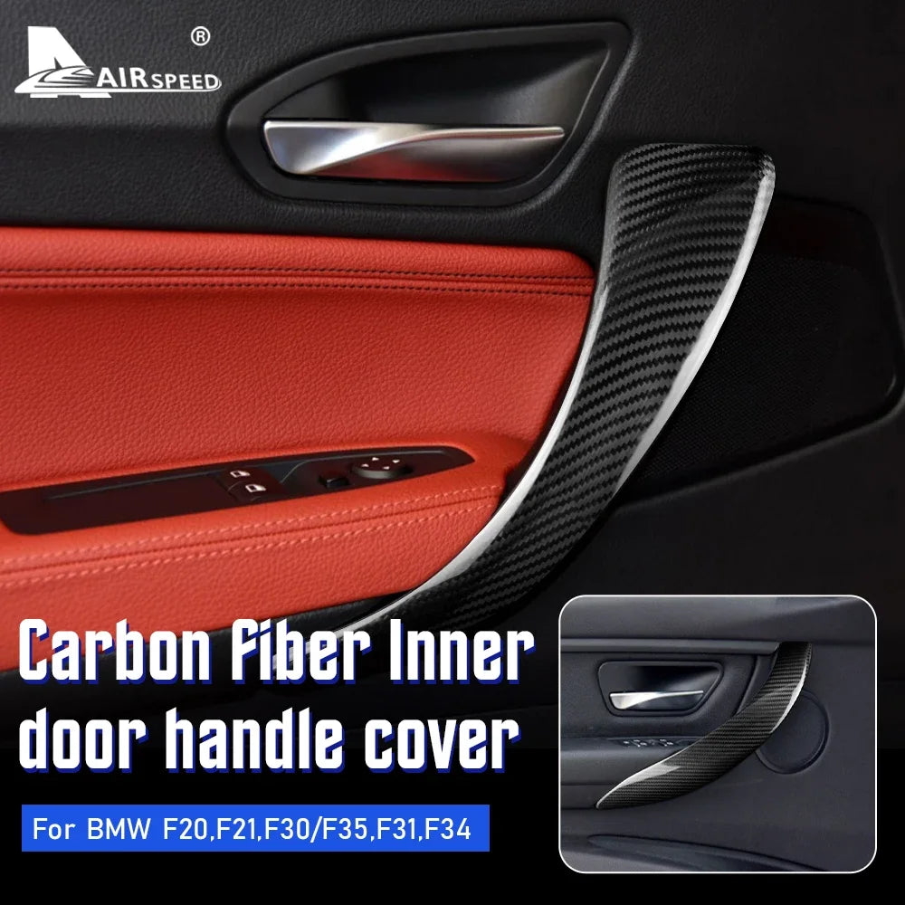 Dry Carbon Fiber For BMW 1 3 Series F20 F21 F30 F31 F34 F35 F36 Car Door Pull Handle Protective Cover Trim Interior Accessories