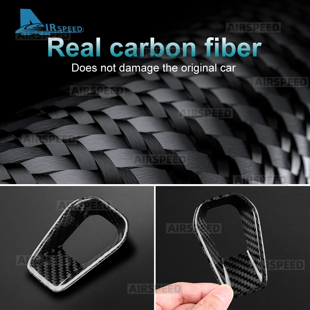 Real Hard Dry Carbon Fiber Material Sticker For Dodge Charger 2024 2025 2026 2027 Steering Wheel Chin Decoration Car Accessories