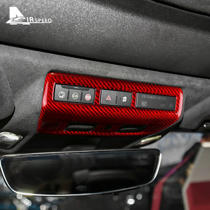 Real Hard Carbon Fiber Sticker For Chevrolet Corvette C8 2020 2021 2022 2023 Front Reading Lamp Frame Interior Accessories