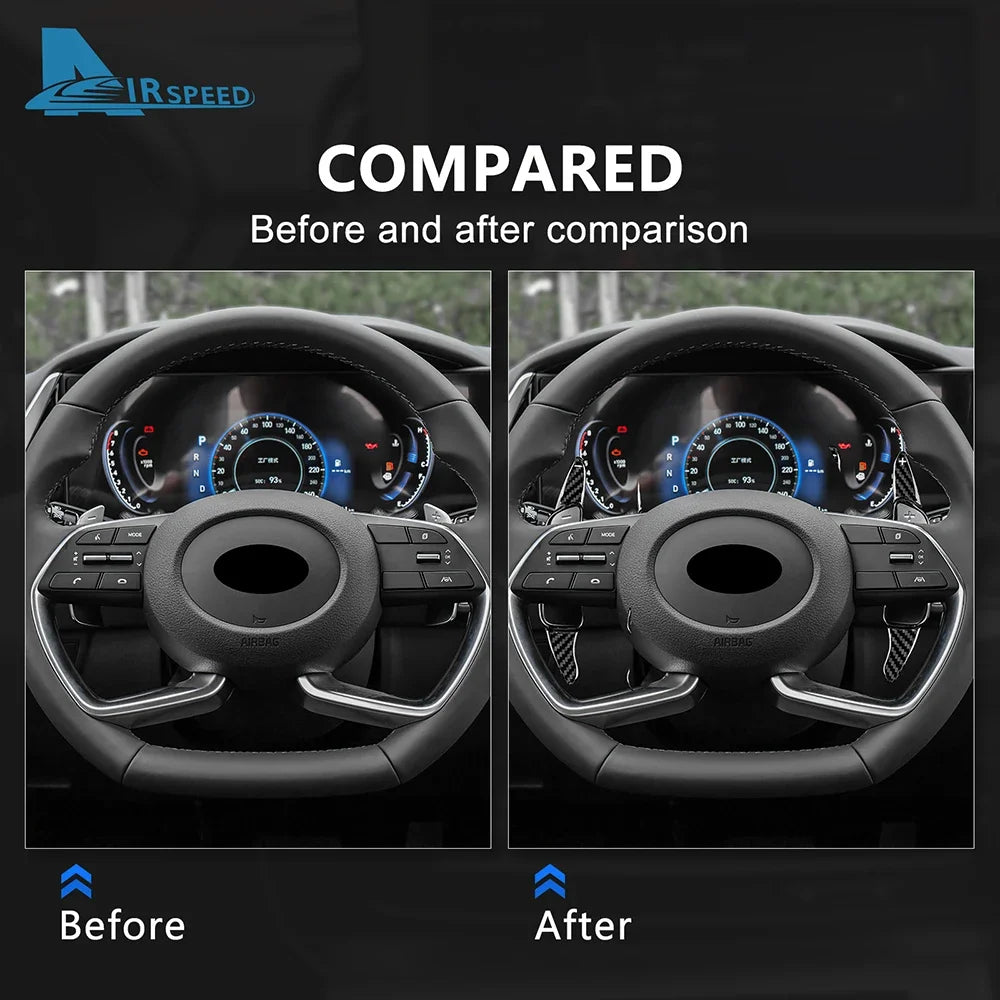 Hard Dry Carbon Fiber For Hyundai Genesis G70 Sonata 10 2020 2021 2022 Steering Wheel Paddle Shifter Extension Accessories
