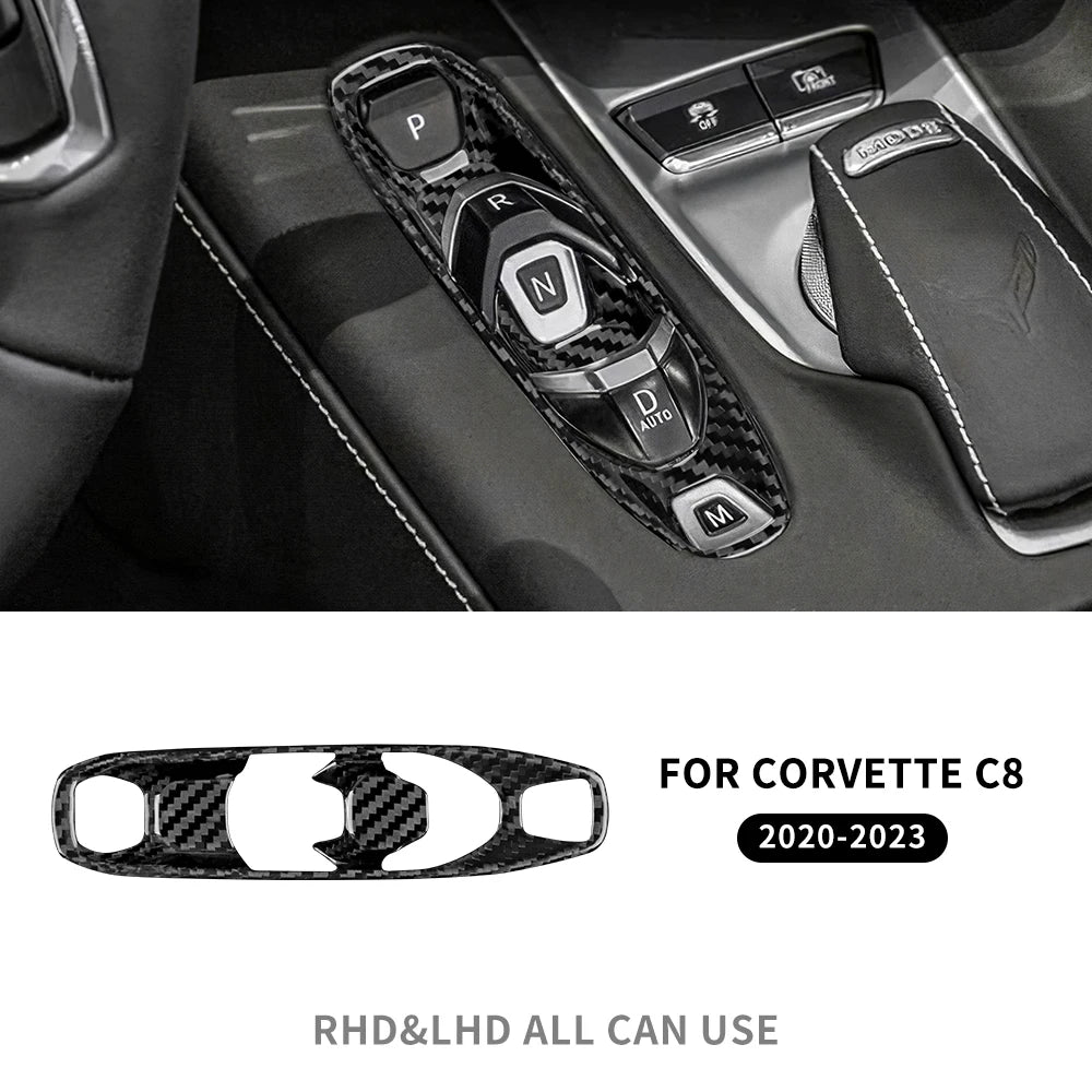 Real Hard Carbon Fiber Sticker For Chevrolet Corvette C8 2020 2021 2022 2023 Front Reading Lamp Frame Interior Accessories