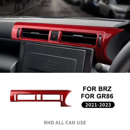 Real Hard Carbon Fiber For Subaru BRZ Toyota GR86 2021 2022 2023 2024 2025 JDM RHD Car Center Air Outlet Vent Sticker Interior - detail view 8