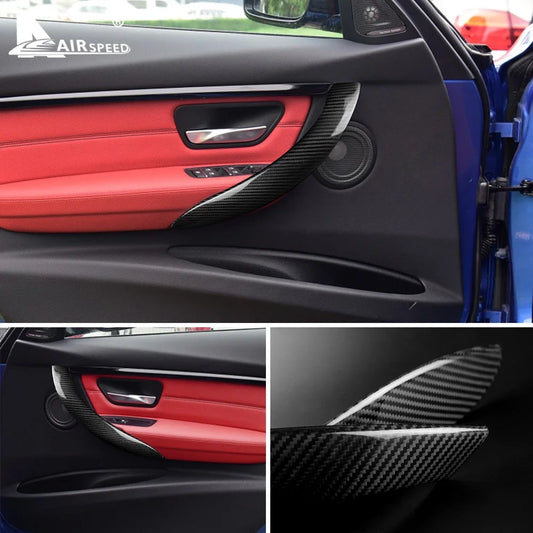 Dry Carbon Fiber For BMW 1 3 Series F20 F21 F30 F31 F34 F35 F36 Car Door Pull Handle Protective Cover Trim Interior Accessories