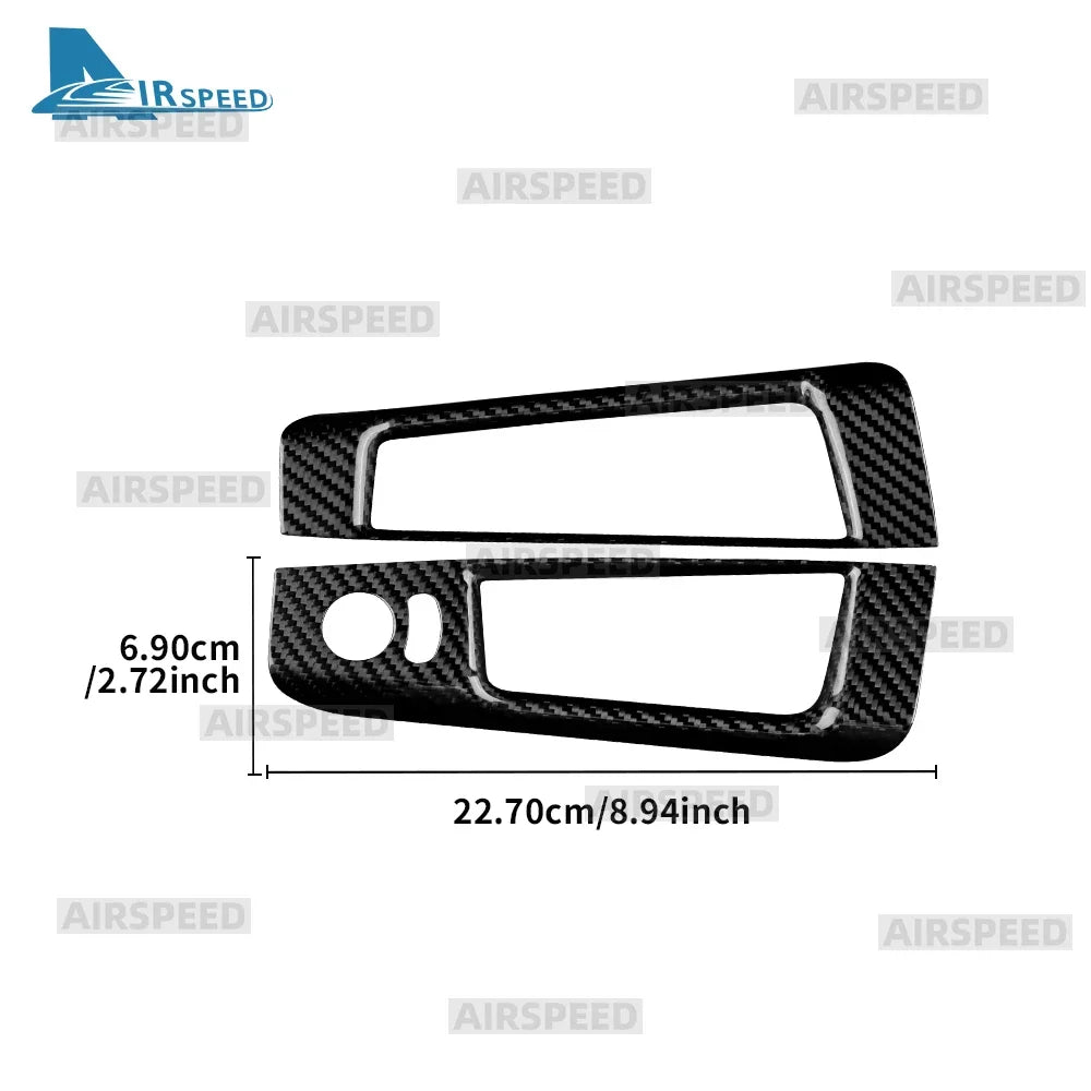 Real Hard Dry Carbon Fiber Sticker RHD For Fiat 500 Abarth 595 695 2008-2024 Car Rearview Mirror Adjustment Switch Storage Box - detail view 6