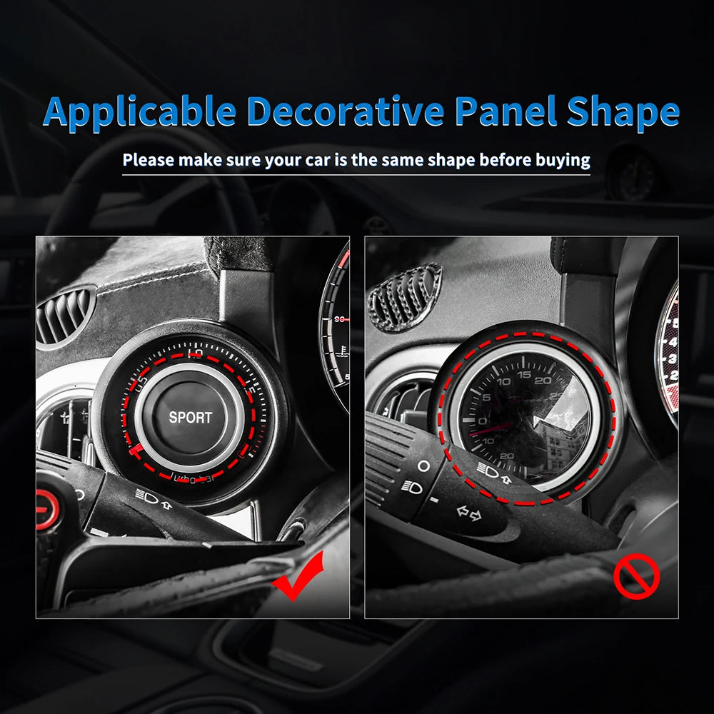 Real Dry Hard Carbon Fiber Sticker For Abarth 595 695 595C 695C 2012-2020 2021 2022 2023 2024 LHD Boost Gauge Cover Trim
