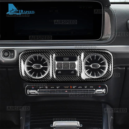 For Mercedes Benz G-Class W465 G63 G580 G500 2025 2026 2027 Real Hard Carbon Fiber Trim Cover Car Center Console Air Vent Frame