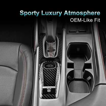 Sticker For Dodge Charger 2024 2025 2026 2027 Real Hard Dry Carbon Fiber Car Gear Shift Frame Panel Interior Accessories