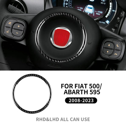 Real Hard Carbon Fiber Sticker For Fiat 500 Abarth 595 695 2008 2009 2010 2011 2012-2022 2023 Car Interior Carbon Accessories - detail view 8