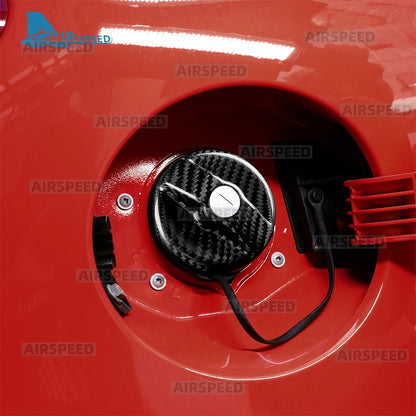 Real Dry Hard Carbon Fiber For Abarth 595 595C 695 695C 2012-2024/Fiat 500 500C 2008-2024 LHD RHD Car Inner Fuel Tank Cap Trim - detail view 3