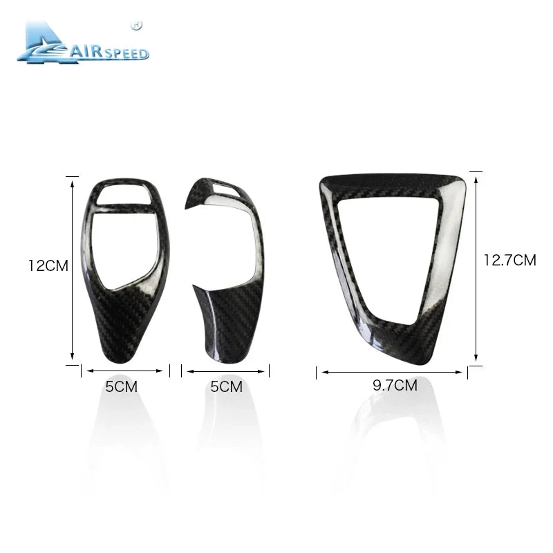 Real Carbon Fiber for BMW F30 F10 F15 F07 F20 F21 F22 F32 F34 F35 5GT Car Gear Shift Panel Frame Gear Knob Cover Head Trim