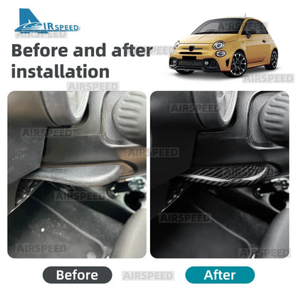 for Abarth 595 695 595C 695C 2012 2013 2014 2015 2016 -2024 Real Dry Carbon Fiber Car Steering Wheel Adjustment Lever Cover