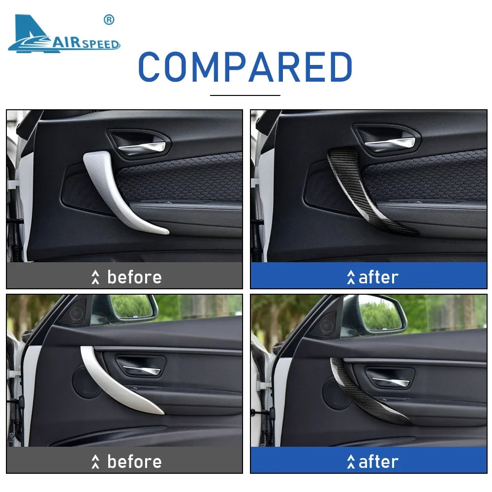 Dry Carbon Fiber For BMW 1 3 Series F20 F21 F30 F31 F34 F35 F36 Car Door Pull Handle Protective Cover Trim Interior Accessories