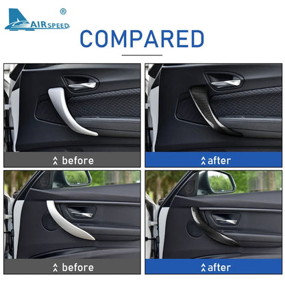 Dry Carbon Fiber For BMW 1 3 Series F20 F21 F30 F31 F34 F35 F36 Car Door Pull Handle Protective Cover Trim Interior Accessories