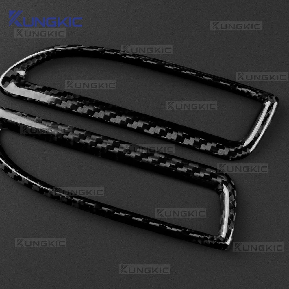 1Pair For Abarth 595 695 2017 2018 2019 2020 2021 2022 2023 2024 Real Hard Carbon Fiber Sticker Car Rear Side Air Intake Frame