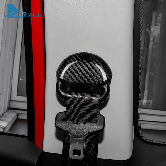 Real Dry Hard Carbon Fiber Sticker For Abarth 595 695 595C 695C Fiat 500 500C 2008-2024 LHD RHD Car Seat Belt Interior Cover