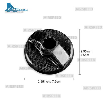 Real Dry Hard Carbon Fiber For Abarth 595 595C 695 695C 2012-2024/Fiat 500 500C 2008-2024 LHD RHD Car Inner Fuel Tank Cap Trim - detail view 5