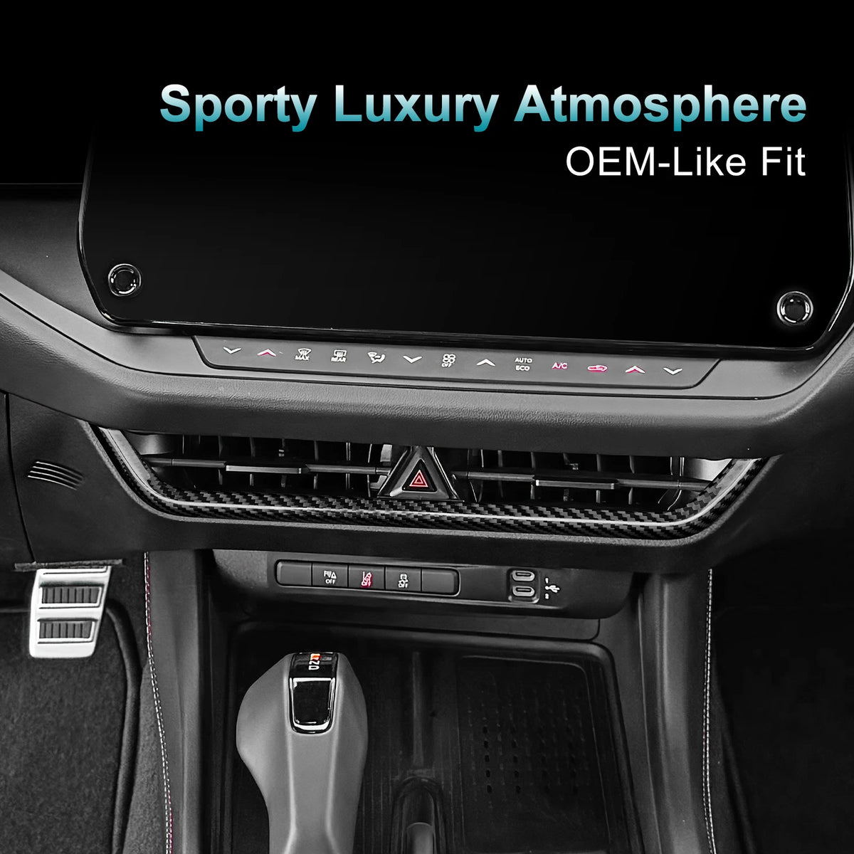 Sticker For Dodge Charger 2024 2025 2026 2027 Real Hard Dry Carbon Fiber Car Central Air Outlet Trim Strip Interior Accessories