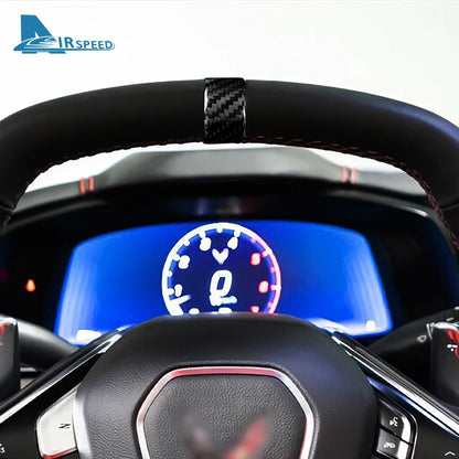 Real Hard Carbon Fiber Sticker For Chevrolet Corvette C8 2020 2021 2022 2023 Car Steering Wheel Ring Cover Interior Accessories