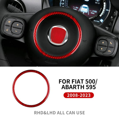 Real Hard Carbon Fiber Sticker For Fiat 500 Abarth 595 695 2008 2009 2010 2011 2012-2022 2023 Car Interior Carbon Accessories - detail view 9